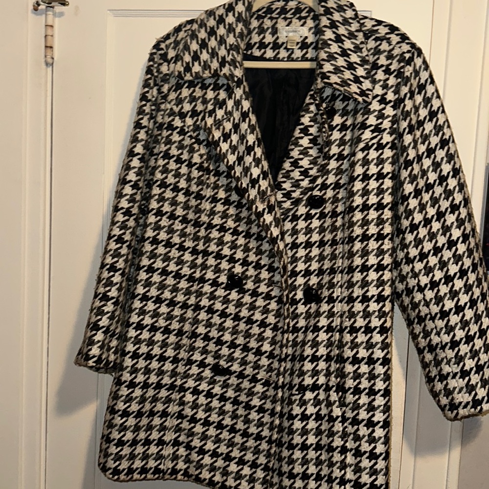 Women’s patterned Pea coat. From dress barn.
